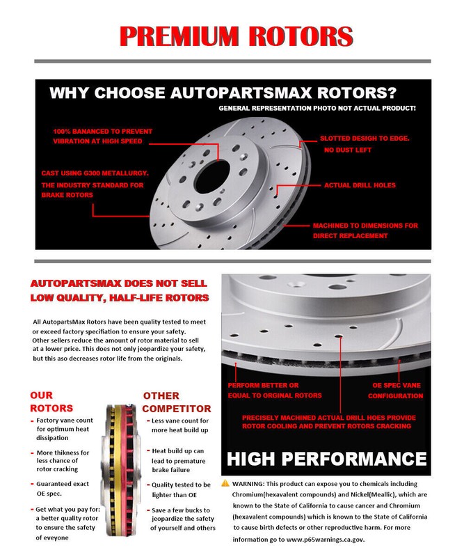 Rear Brake Rotors Discs & Pads for 2015-2018 Chevy GMC Silverado Sierra 1500 gallery