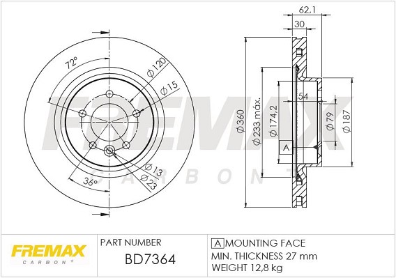 FREMAX BD-7364 Brake Disc for LAND ROVER