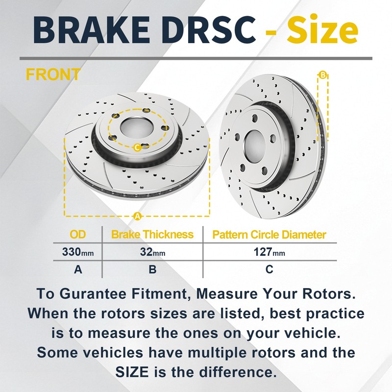 330mm Front 330mm Rear Brake Rotors Brake Pads fit for Jeep Grand Cherokee 11-18 gallery