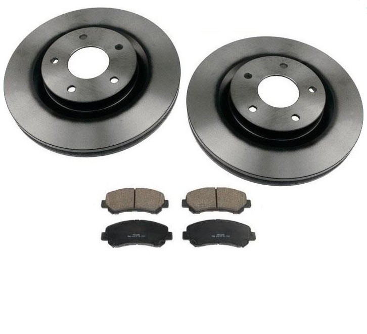 New Front Brake Rotors & Ceramic Brake Pads for Nissan Rogue 2008-2013
