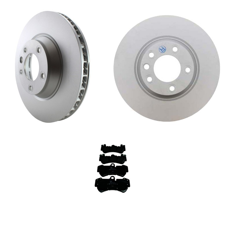 SHW Performance Front Rotors & Hella Low-Met Disc Brake Pad Kit for Cayenne