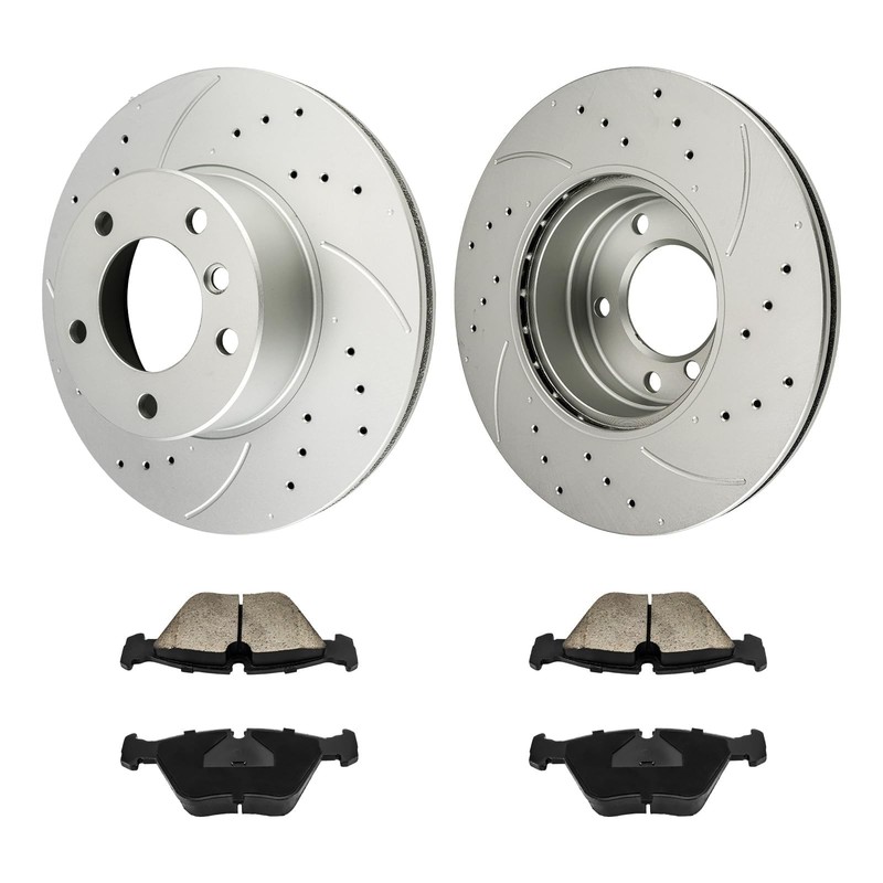 AUTOSITY Front Brake Kits, Brake Rotors and Ceramic Brake Pads Compatible