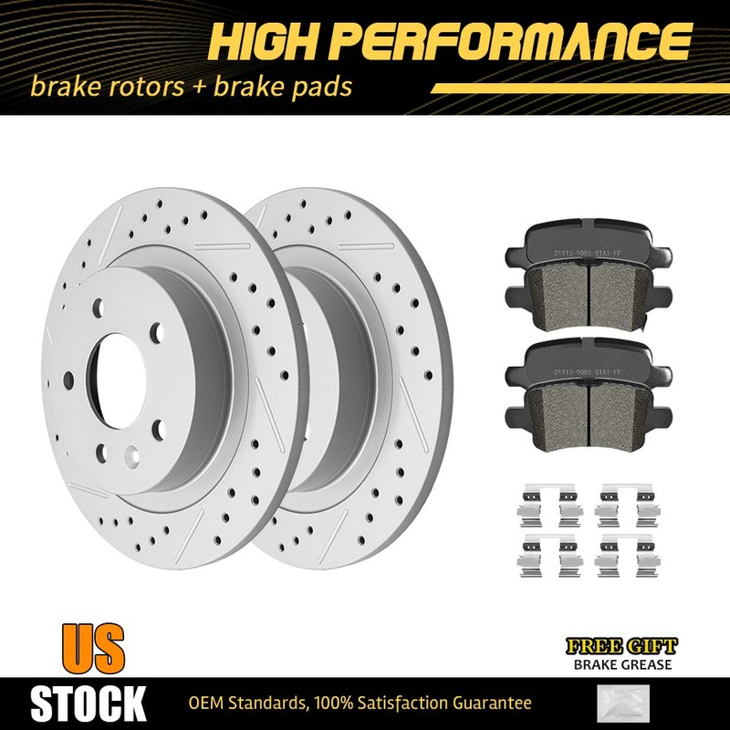 288mm Rear Disc Brake Rotors + Ceramic Pads For GMC Terrain Chevy Equinox Malibu