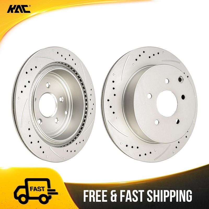 Drilled Slotted Rear Brake Rotors For Nissan Pathfinder 2013-2020 Murano Set