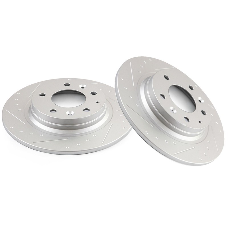 280mm Rear Drilled Brake Rotors for 03-11 Ford Fusion Mazda 6 Lincoln MKZ Zephyr
