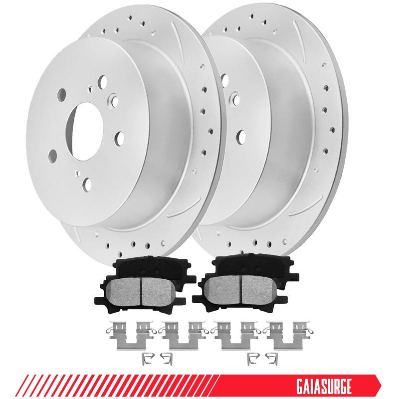Rear Brake Rotors Ceramic Brake Pad Kits for Toyota Highlander Lexus RX330 RX350