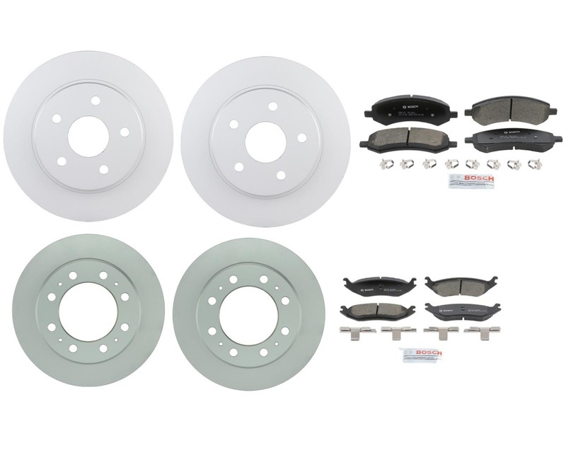 Bosch Front 336mm and Rear 358mm Disc Rotors Ceramic Pads Brake Kit For Ram 1500