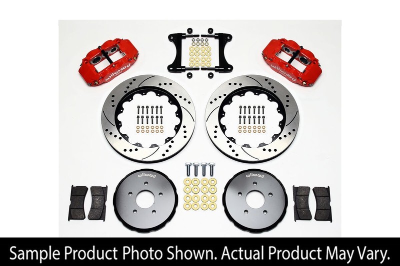 Wilwood Narrow Superlite 6R Front 14.00 in Drilled Brake Kit Red for 370Z 09-13
