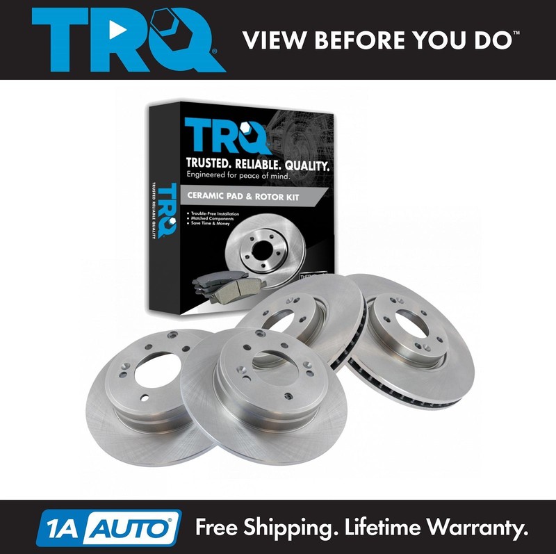 TRQ Front & Rear Disc Brake Rotor Kit Set of 4 for Hyundai Kia New