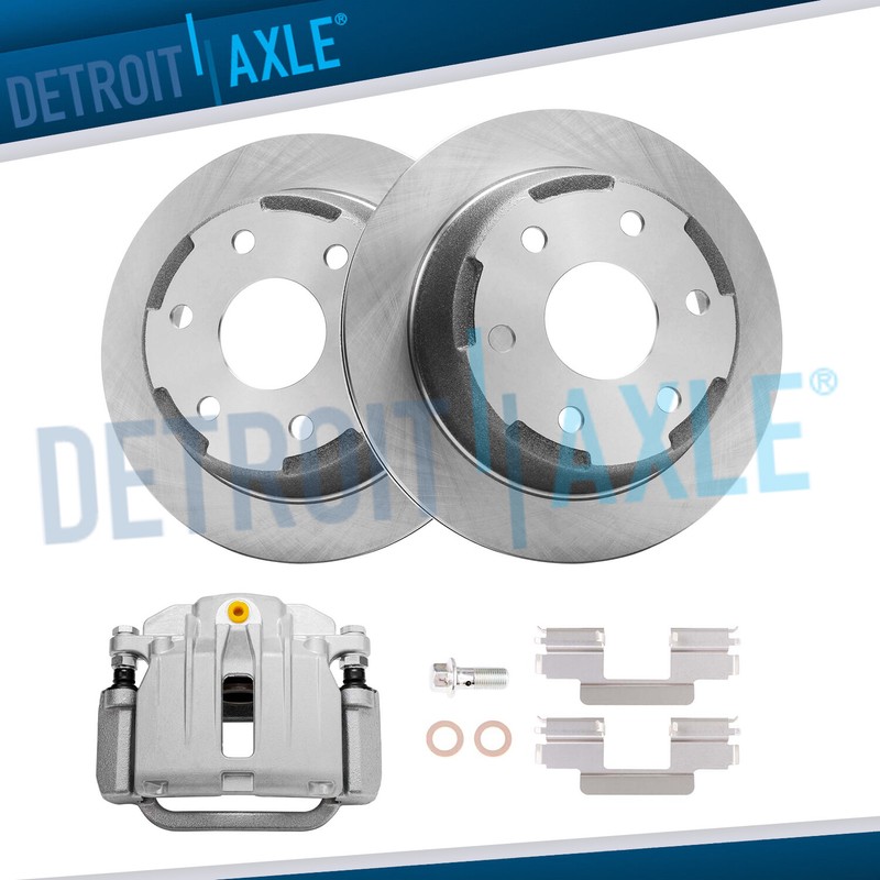 Rear Disc Brake Rotors + Left Brake Caliper for 2003-2006 Silverado Sierra 1500