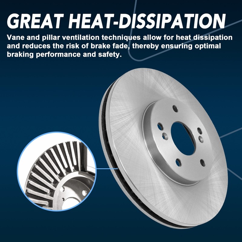 Front Vented Brake Disc Rotors for 2006 - 12 Ford Fusion 2007 - 12 Lincoln MKZ gallery