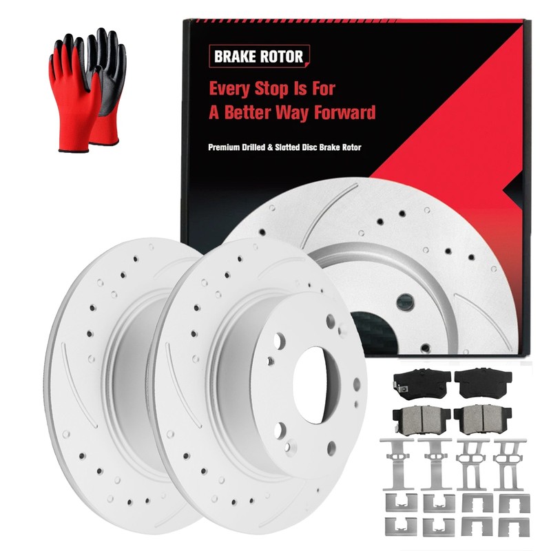 260mm REAR Drilled Rotors Brake Pads 2003 - 2007 for Accord Honda Acura TSX