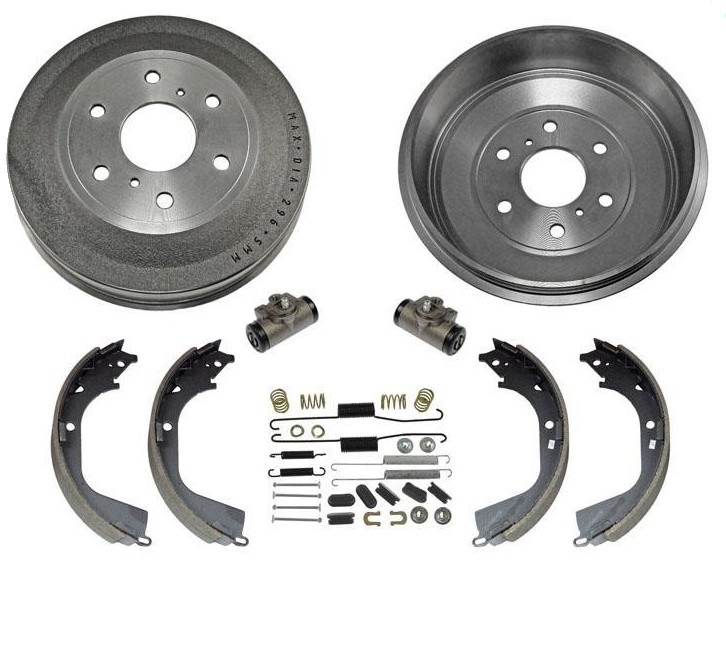 Fits 09-13 Chevrolet Silverado 1500 2 Rear Brake Drums & Brake Shoes 6Pc 7000LB
