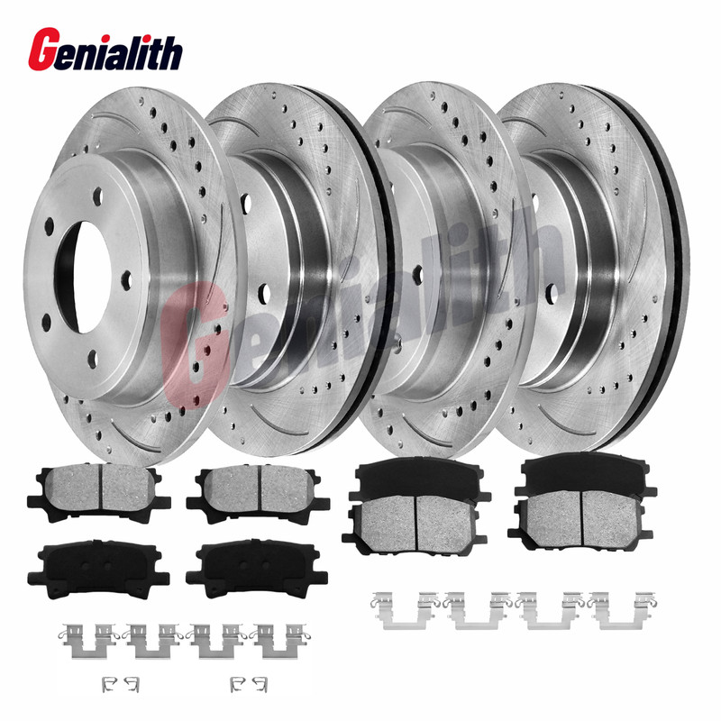 Front Rear Brake Rotors Pads Kits For Lexus RX330 RX350 RX400h Toyota Highlander