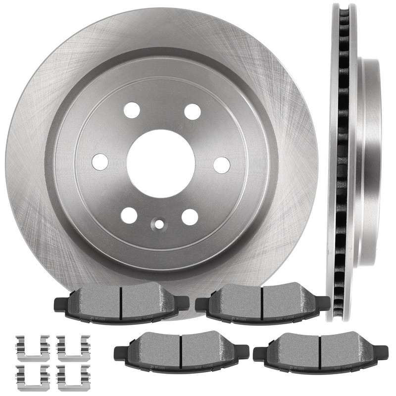Rear Brake Rotors Ceramic Pads For 2010-2016 Cadillac SRX 2011 Saab 9-4X 3.6L V6