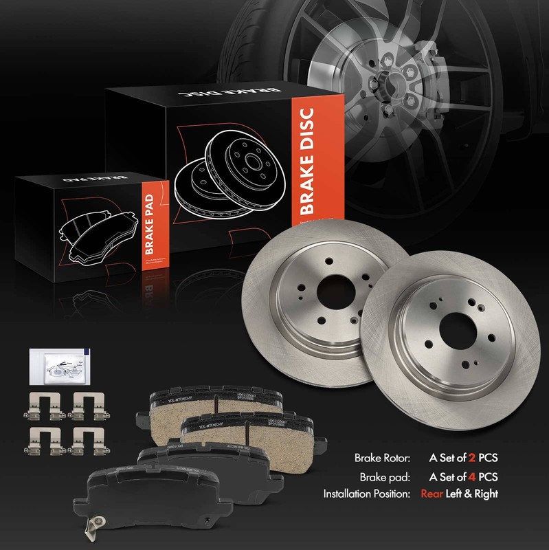 6Pcs Rear Disc Brake Rotor & Ceramic Brake Pad for Acura TLX 2015 2016 2017-2020 gallery