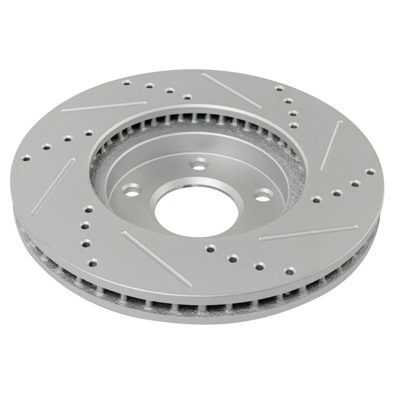 New Performance Brake Rotor Drilled & Slotted Coated Front Pair For Nissan gallery