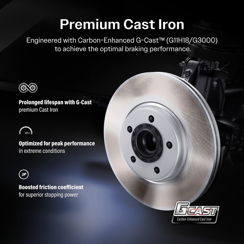 Front Coated Disc Brake Rotor & Semi-Metallic Pad Kit For 2010-2015 Toyota Prius gallery