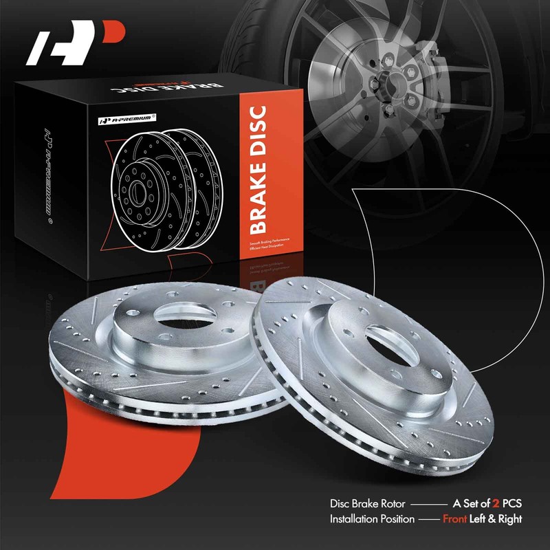 A-Premium Front Side Drilled Brake Rotors for Nissan Altima 2007-2023 295.8mm gallery