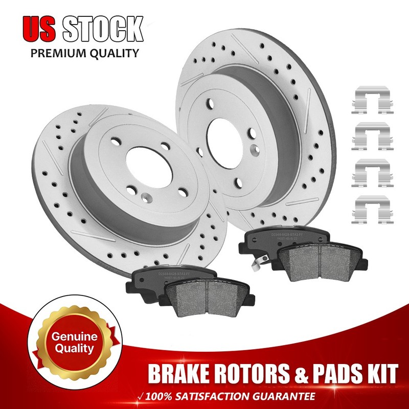 Rear Brake Rotors Ceramic Pads For 2012 2013 2014-2019 Hyundai Accent Kia Rio