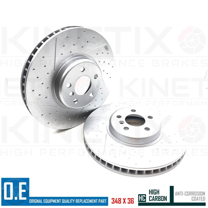 FOR BMW X5 45e M SPORT G05 FRONT REAR DIMPLED GROOVED BRAKE DISCS 348mm 345mm gallery