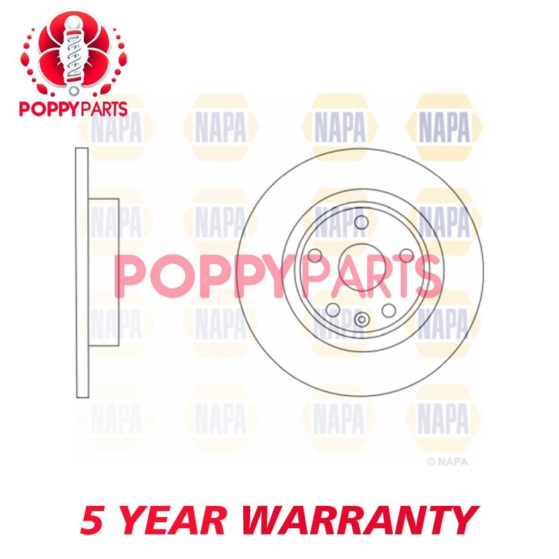 Fits Vauxhall Astra 2009-2015 Mokka 2012-2020 Brake Disc Rear Poppy 13502136