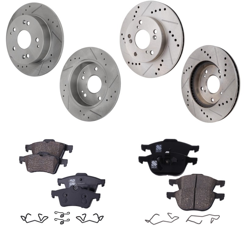Front & Rear Brake Disc Rotors and Pads Kit For Mazda 3 2006 2007 2008 2009-2013