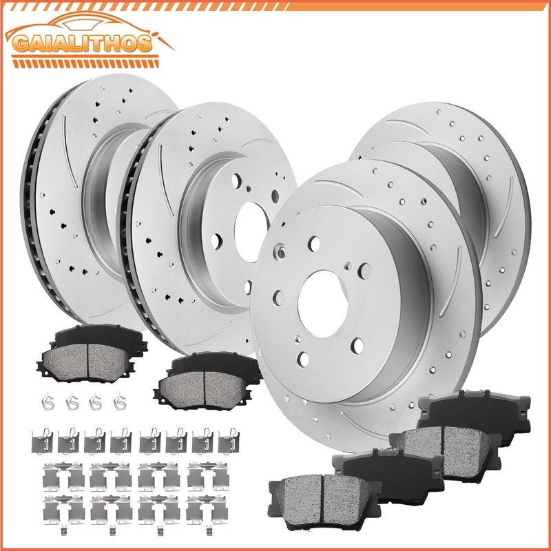 275mm Front + 281mm Rear Disc Rotors Brake Pads for TOYOTA RAV4 2014-2017 2018