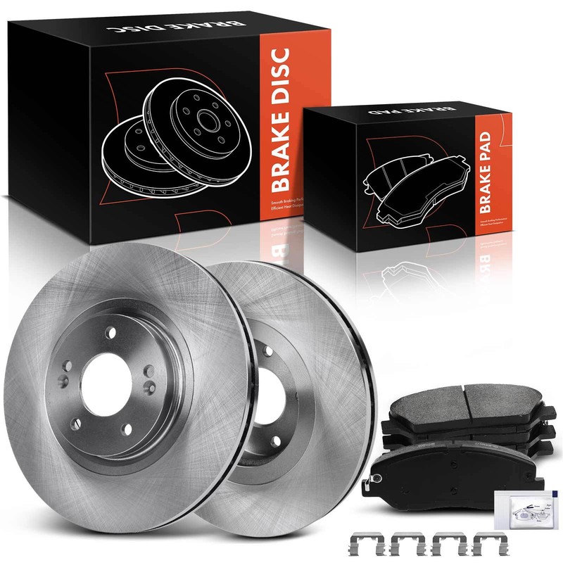6Pcs Disc Brake Rotors & Ceramic Brake Pads for Hyundai Santa Fe 2013-2016 Front