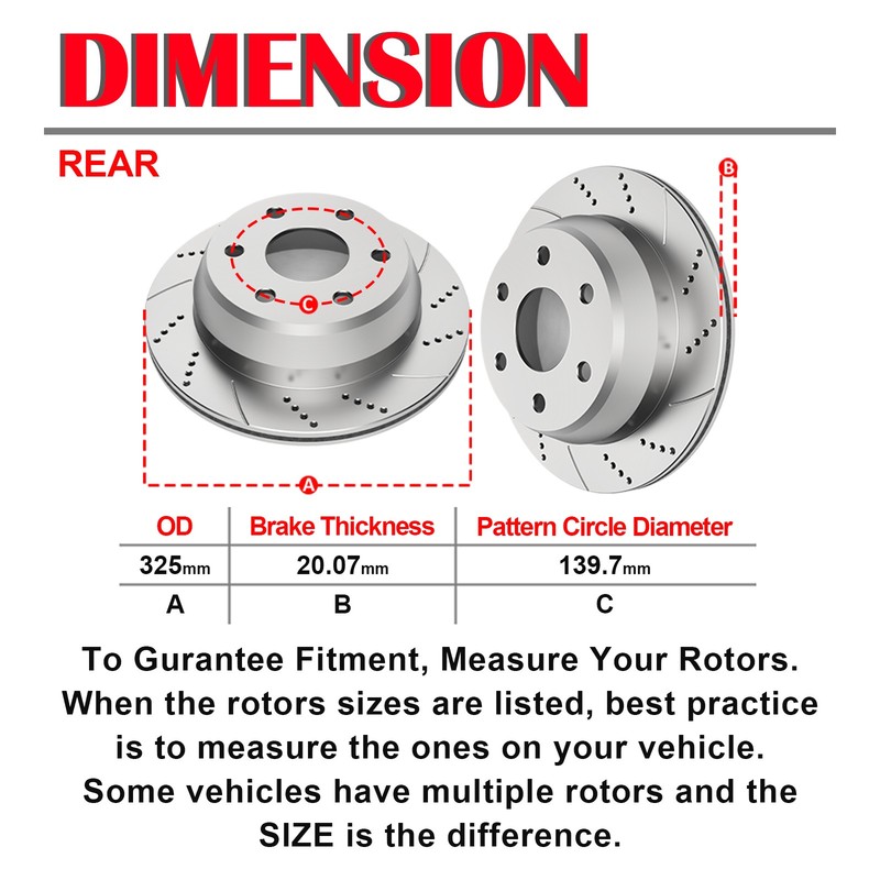 For Chevy Silverado GMC Sierra 1500 Front and Rear Drilled Rotors Brake Pads Kit gallery