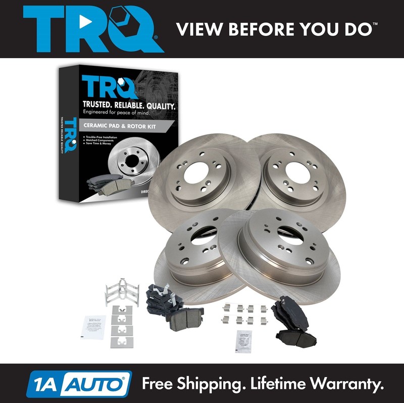 TRQ Front & Rear Premium Posi Ceramic Brake Pad & Rotor Kit for Honda CR-V