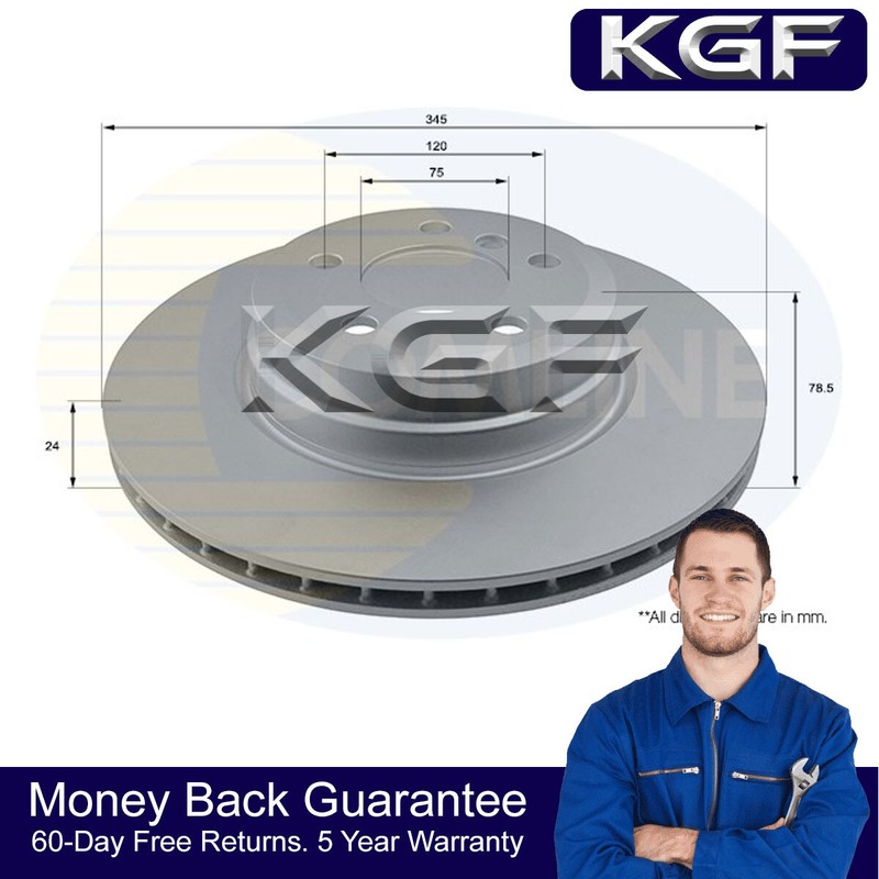 KGF Rear Brake Disc Fits BMW X5 2006-2018 X6 2007-2019 3.0 D 4.4 4.8 #1