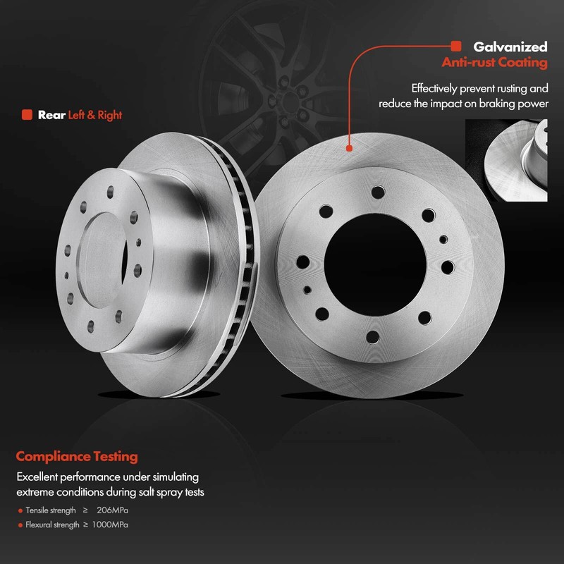 Rear Disc Brake Rotor & Pads + Brake Caliper for GMC Sierra 2500 HD Chevrolet gallery