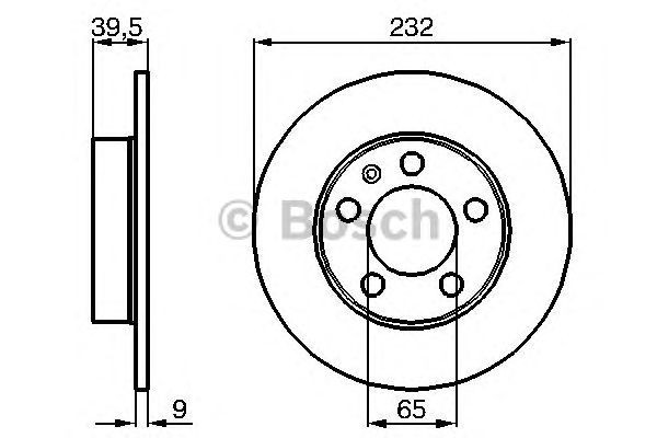 Bosch Brake Disc Rear Diameter 232mm 65mm Solid 9mm 0986478868 gallery