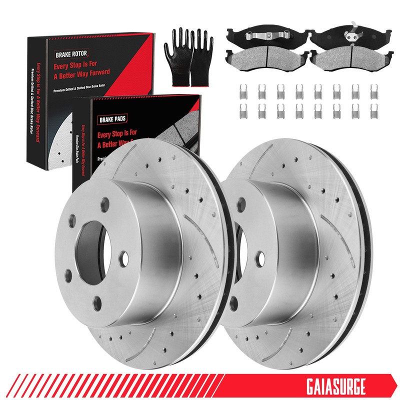 Front Disc Brake Rotors Brake Pads for 1999 -2005 2006 Jeep TJ Wrangler Cherokee