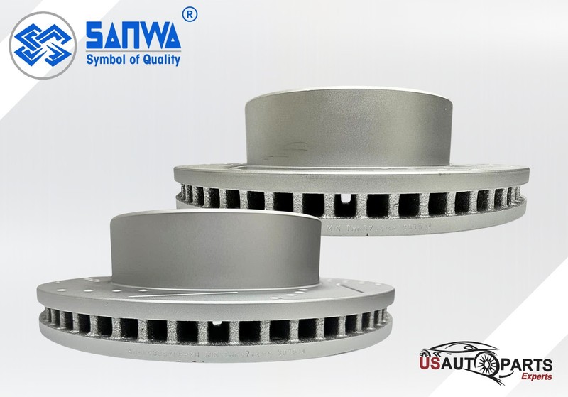 FRONT BRAKE ROTOR VENTED GEOMET D&S &CERAMIC PAD KIT FOR RAM 2500 3500 2009-2018 gallery