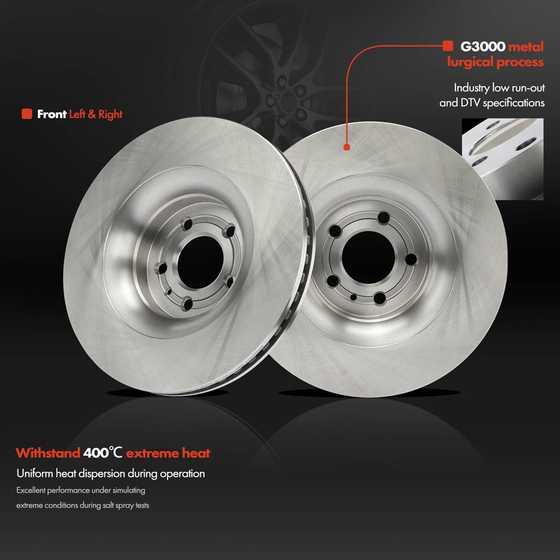 2Pcs Disc Brake Rotors for Ford Mustang 2015 2016 2017 2018 2019 2020 Front Side gallery