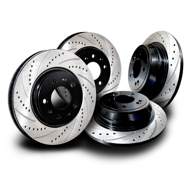 INF011SS M35h M37 M56 Non-Sport 11-13 Brake Rotors Cross Drill & Slots