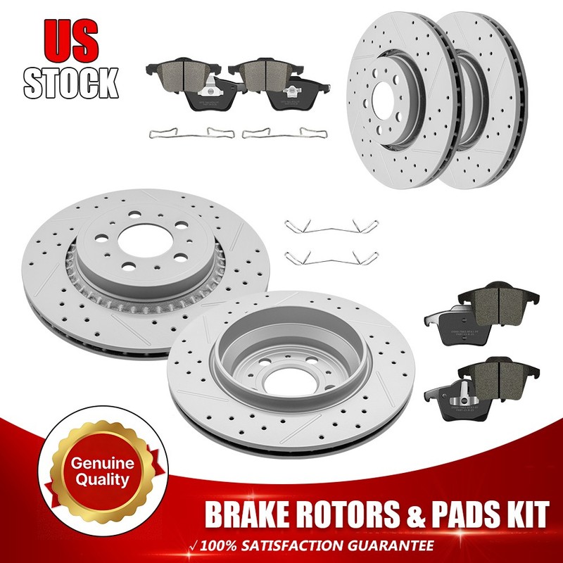 Front & Rear Brake Rotors Ceramic Pads For 2003 2004 2005 2006-2014 Volvo XC90