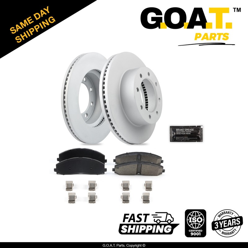 Front Brake Rotor & Brake Pad w/Hardware for 13-22 Ford F-250 F-350 Super Duty