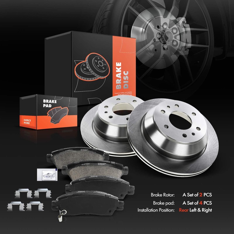 Rear Side Disc Rotor & Ceramic Pad for Chevy Trailblazer SSR GMC Isuzu Olds Saab gallery