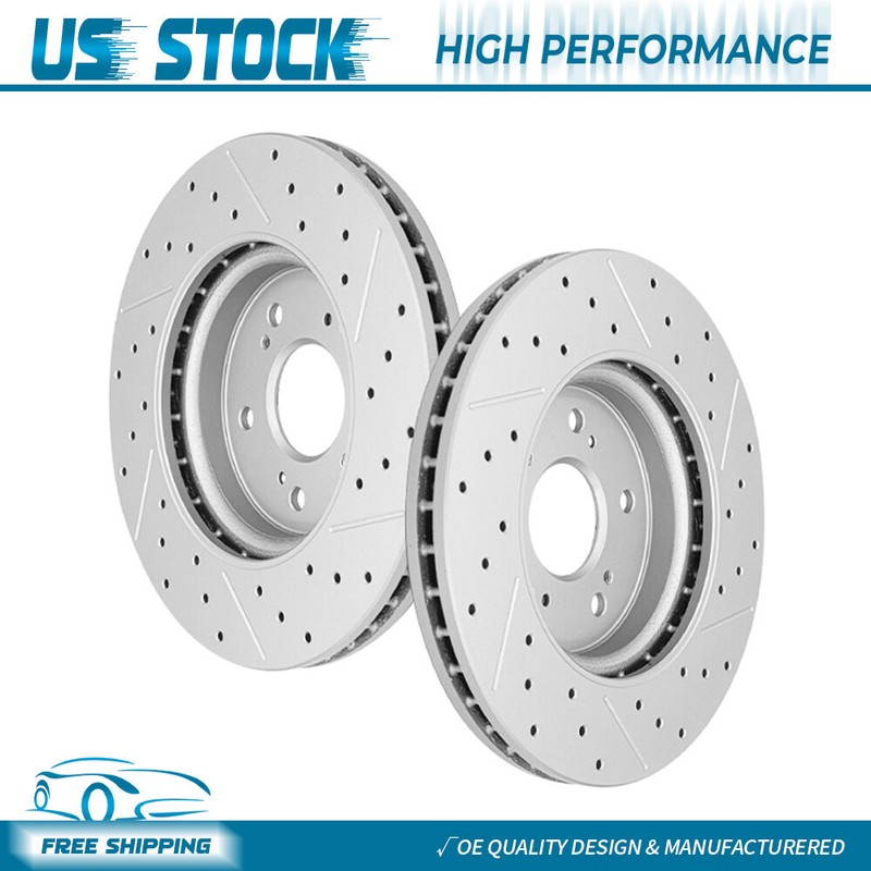 Front Drilled Disc Brake Rotors for 2007-2012 Honda CR-V RDX 2012-2015 Crosstour