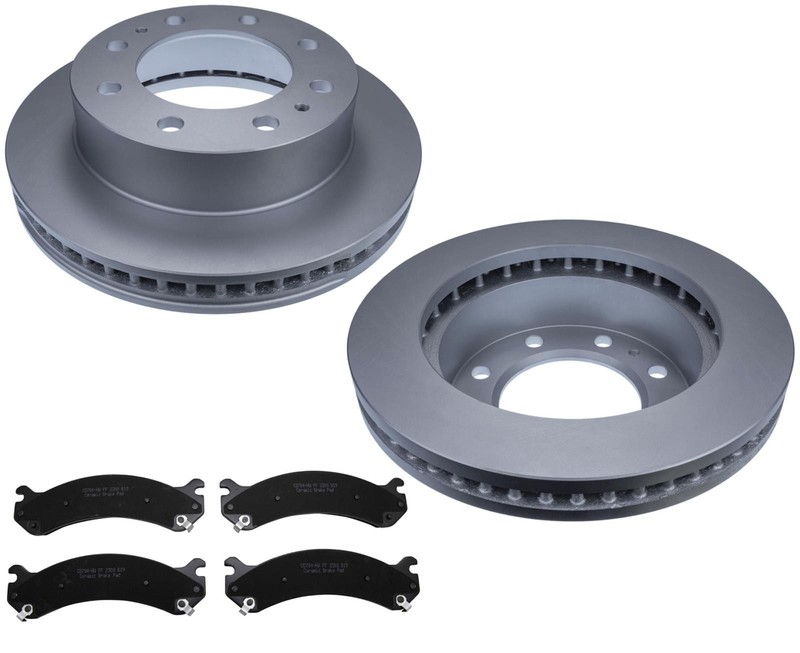 Front GEO Fleet Duty Coated Disc Brake Rotors Pads Fits Express Van 2500 21-2022