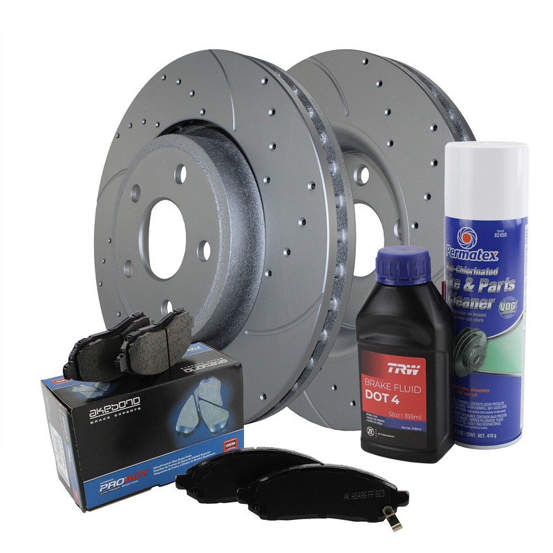 Front Brake Kit Drill 350mm Rotor Akebono Ceramic Pad For Durango Grand Cherokee