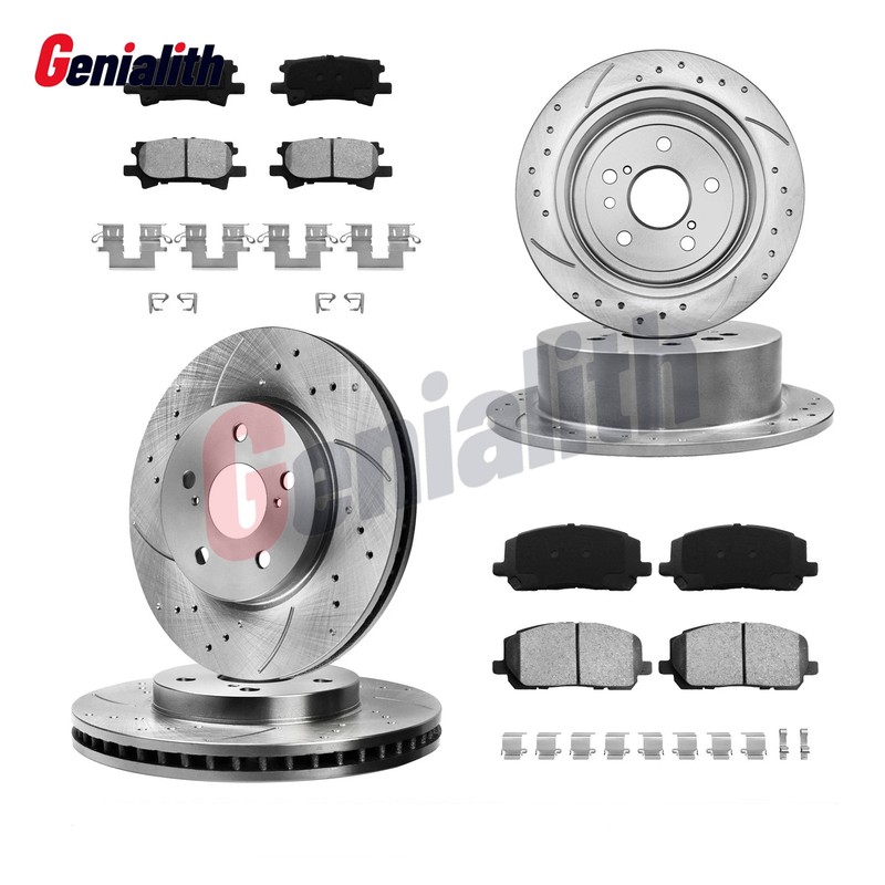 Front Rear Rotors Ceramic Brake Pads for 2004 2005 2006-2007 Toyota Highlander