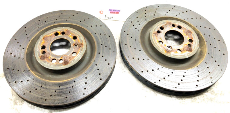 2013-2016 MERCEDES GL450 X166 FRONT BRAKE ROTORS DISC X2 OEM 58K.
