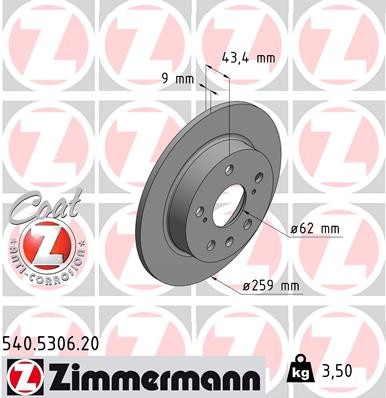 Zimmermann 540.5306.20 Brake Disc for Suzuki