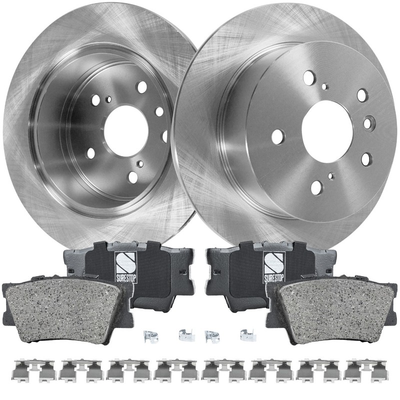 Rear Brake Disc and Pad Kit For 2006-2018 Toyota RAV4 Ceramic Plain Surface