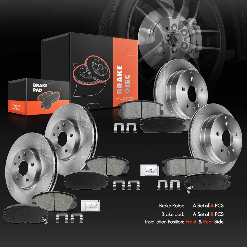 Disc Brake Rotors & Ceramic Brake Pads for Chevy Equinox GMC Terrain Front &Rear gallery