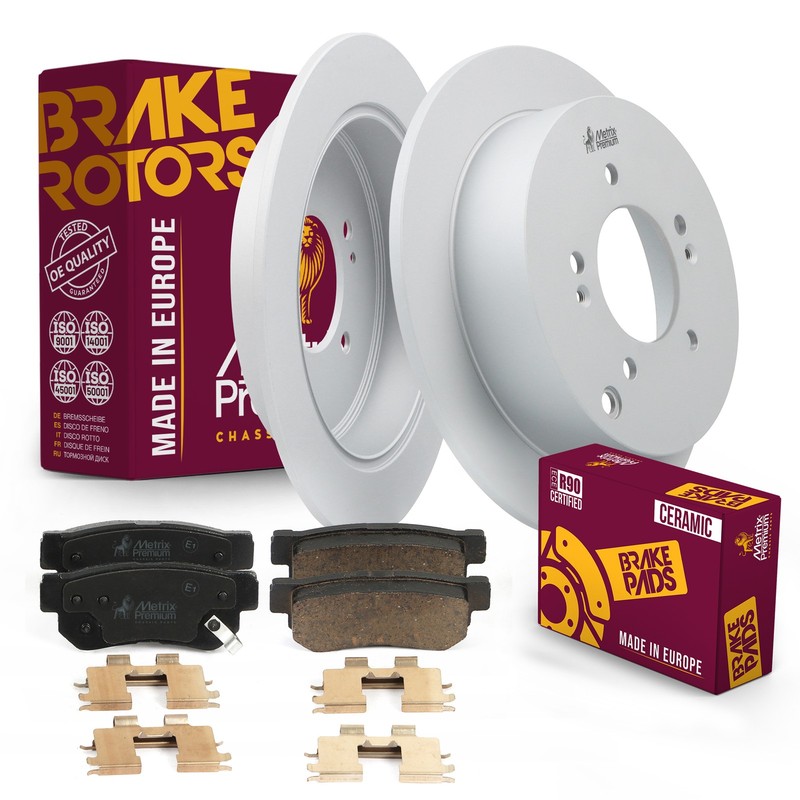 Rear Disc Brake Pad Set & Brake Rotor for Hyundai Santa Fe Tucson Kia Sportage